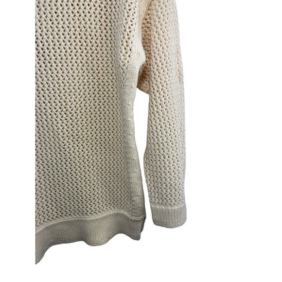 J.crew Crewcuts Cream Cotton Sweater 12 Girls Ivory Pullover Vneck Summer - Picture 4 of 6